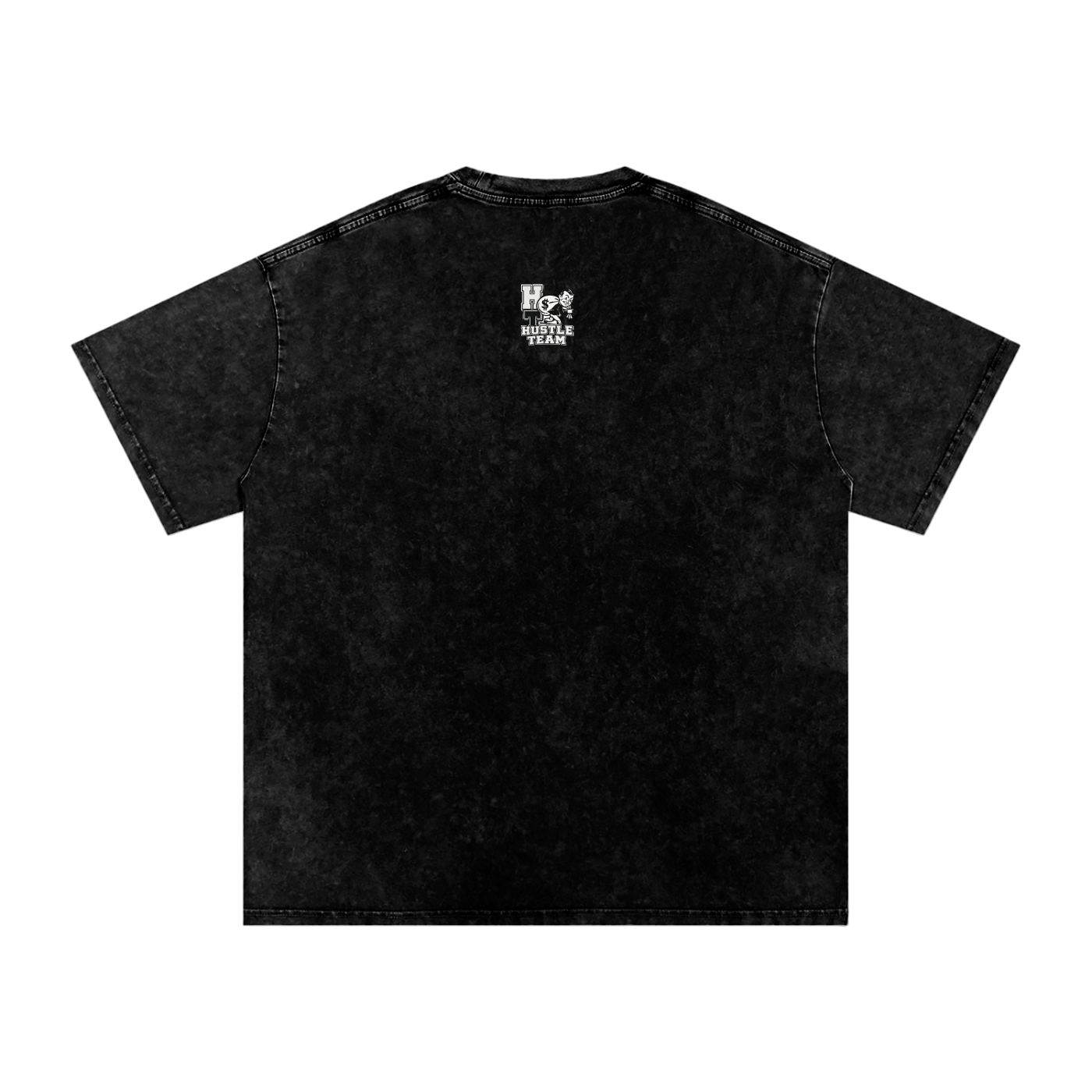 Hustle Team Logo Snow Washed Oversized Cotton T-Shirt