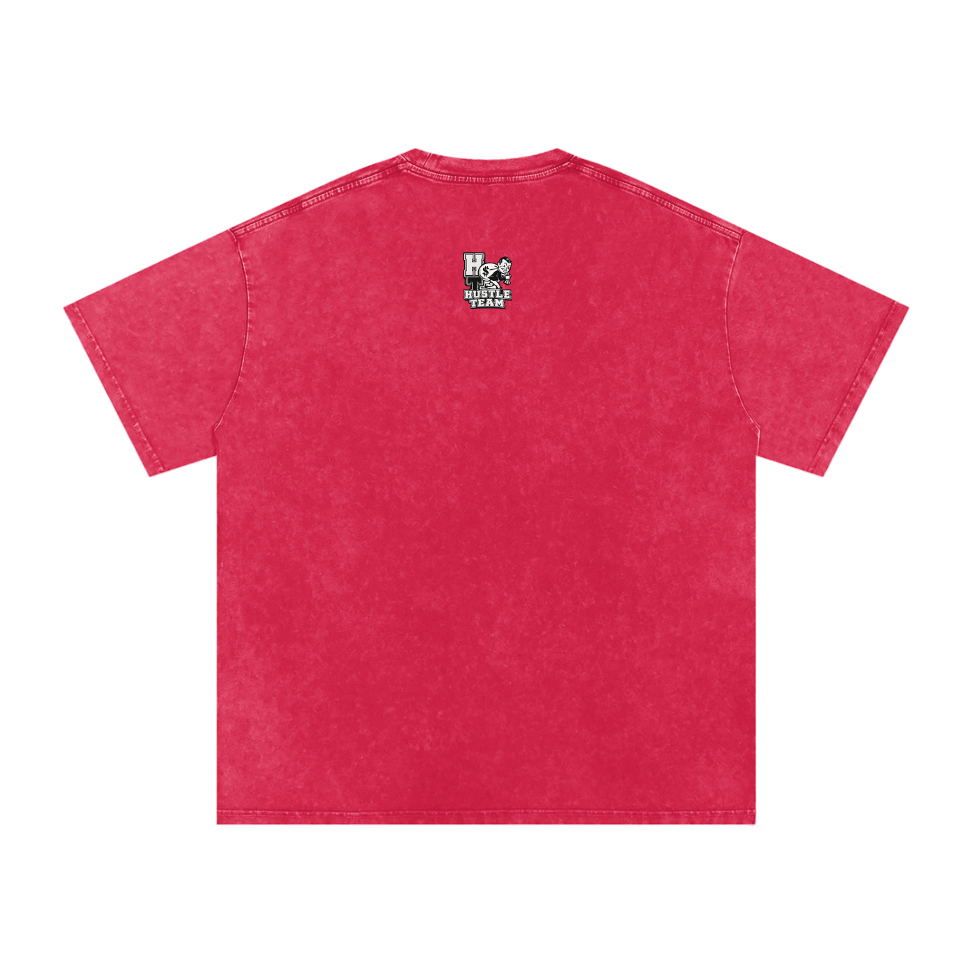 Hustle Team Logo Snow Washed Oversized Cotton T-Shirt