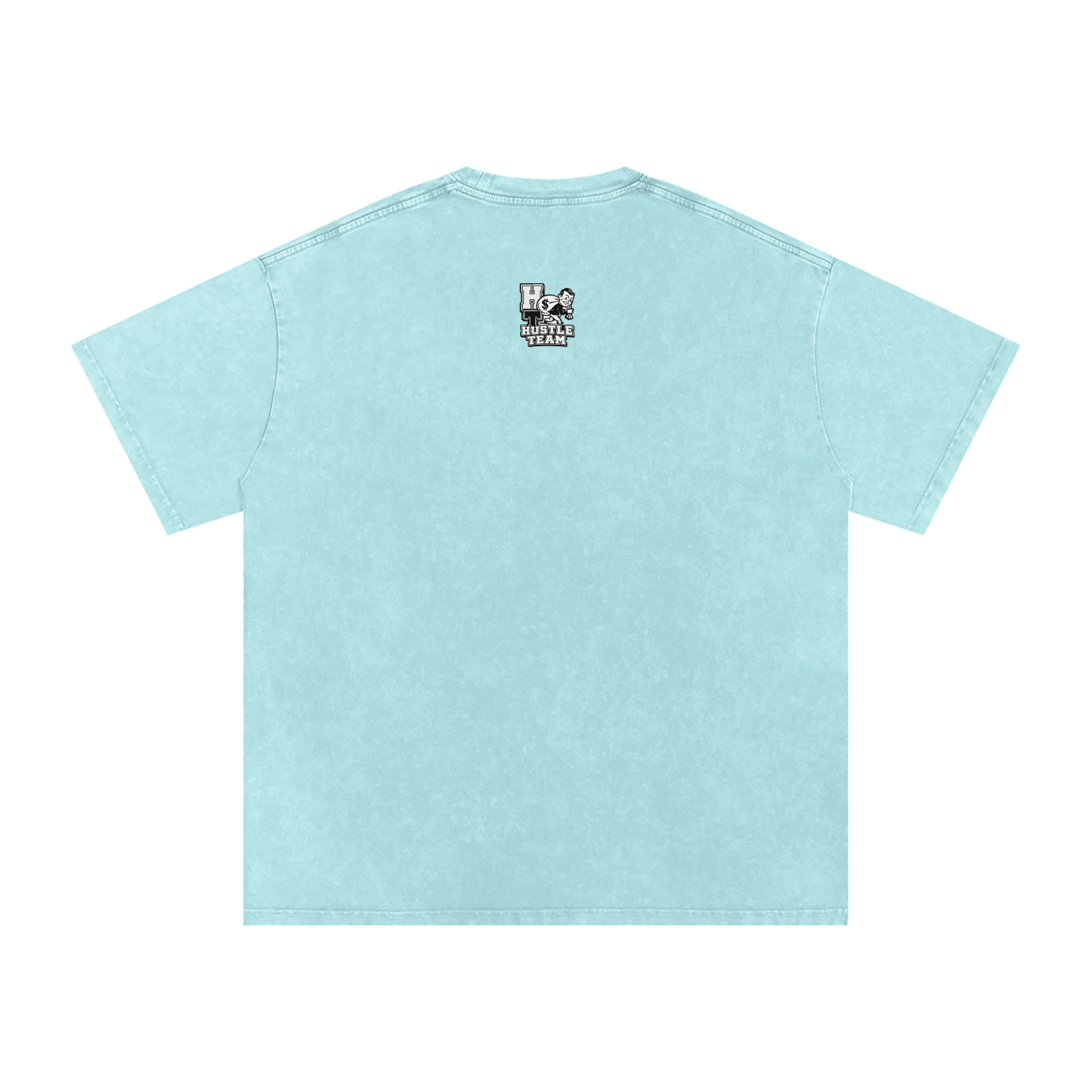 Hustle Team Logo Snow Washed Oversized Cotton T-Shirt