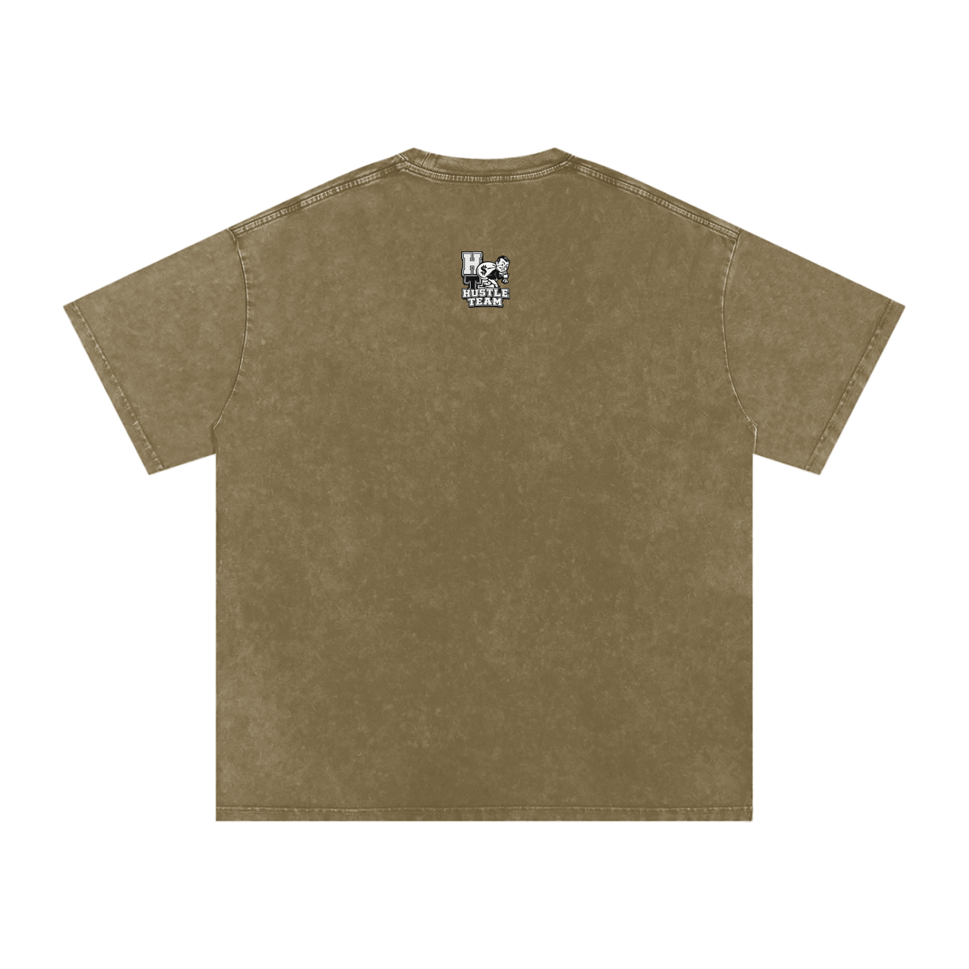 Hustle Team Logo Snow Washed Oversized Cotton T-Shirt