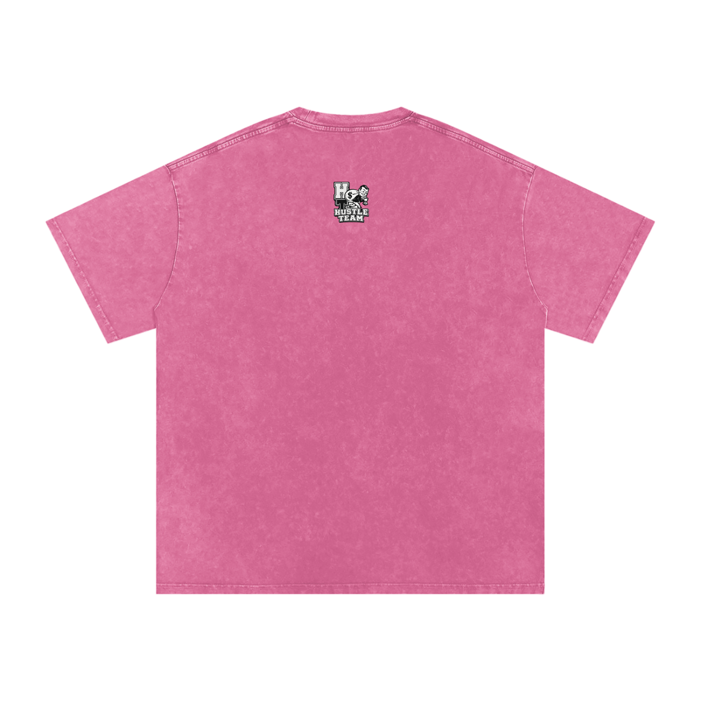 Hustle Team Logo Snow Washed Oversized Cotton T-Shirt