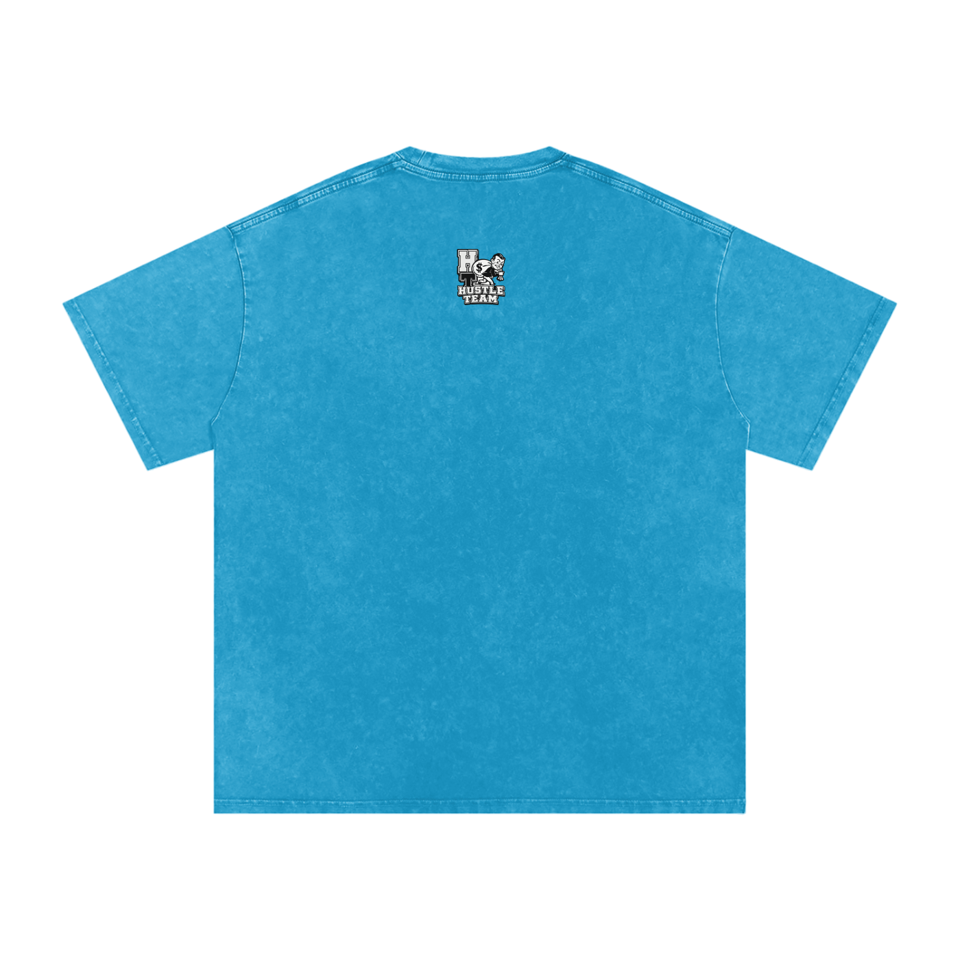 Hustle Team Logo Snow Washed Oversized Cotton T-Shirt