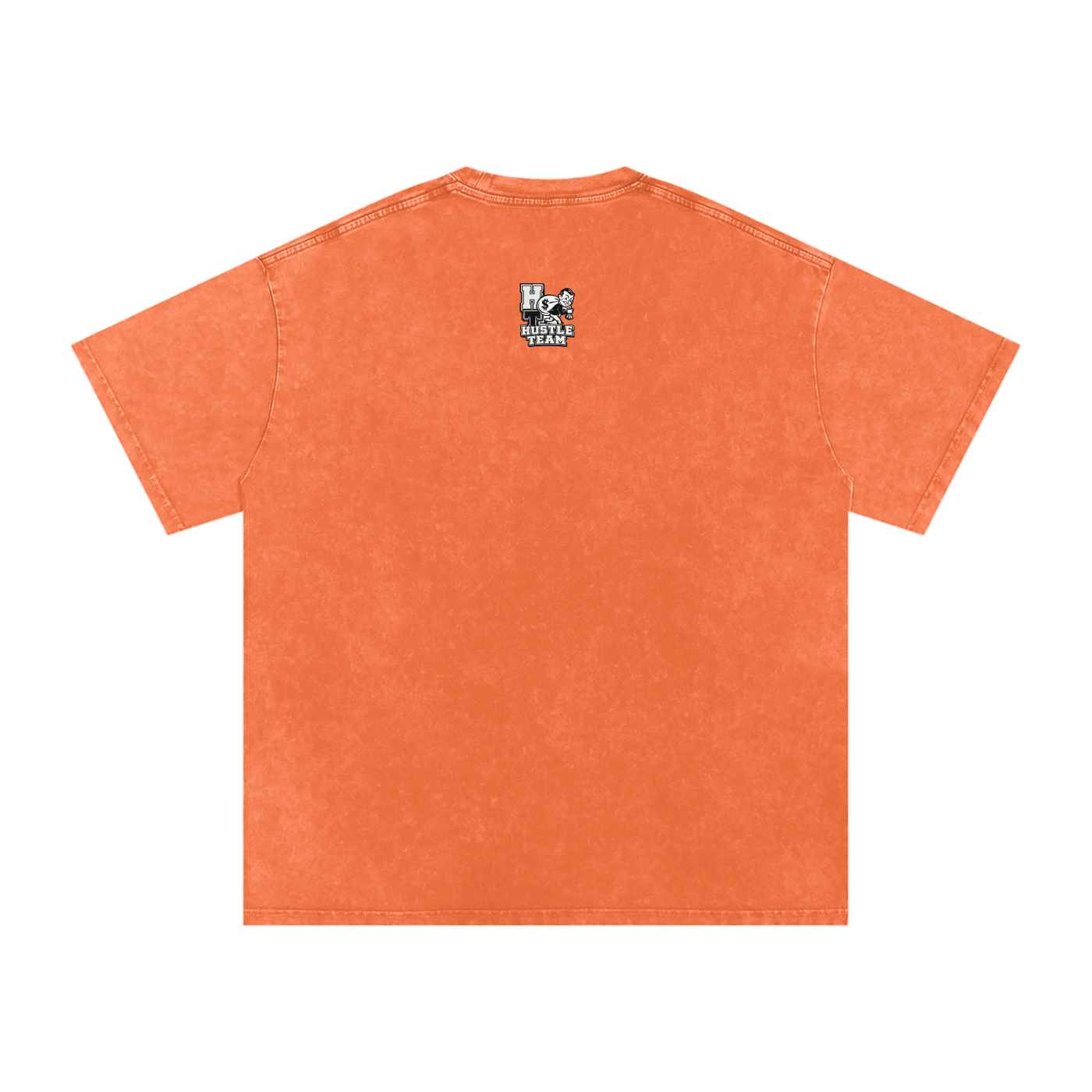 Hustle Team Logo Snow Washed Oversized Cotton T-Shirt