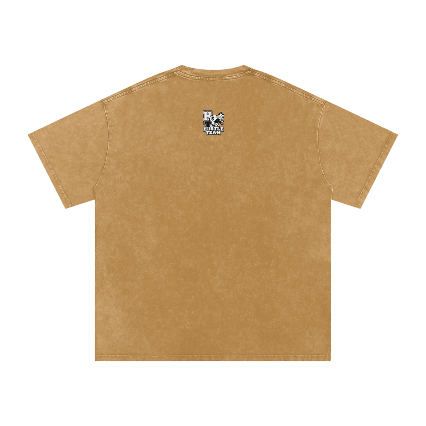 Hustle Team Logo Snow Washed Oversized Cotton T-Shirt