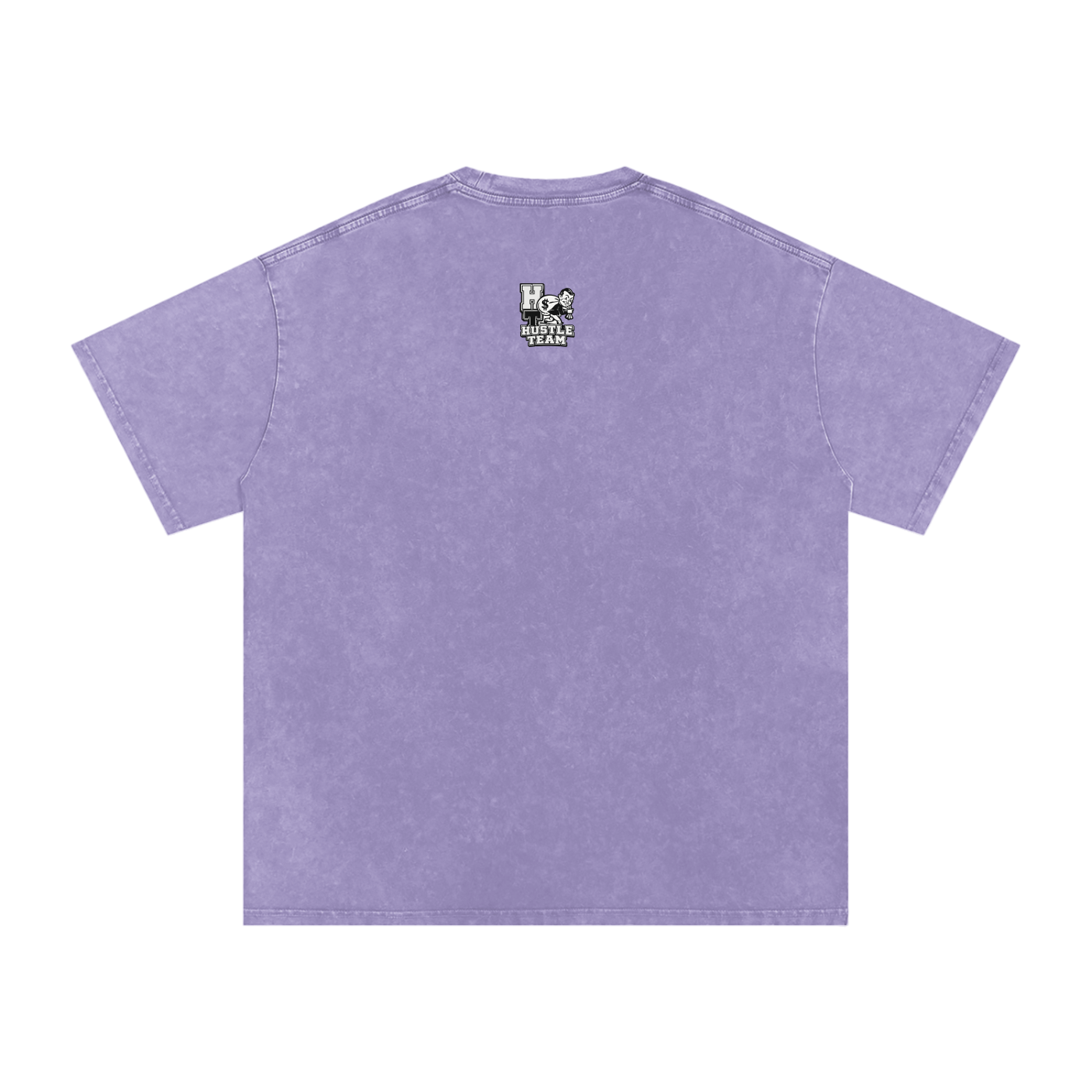 Hustle Team Logo Snow Washed Oversized Cotton T-Shirt
