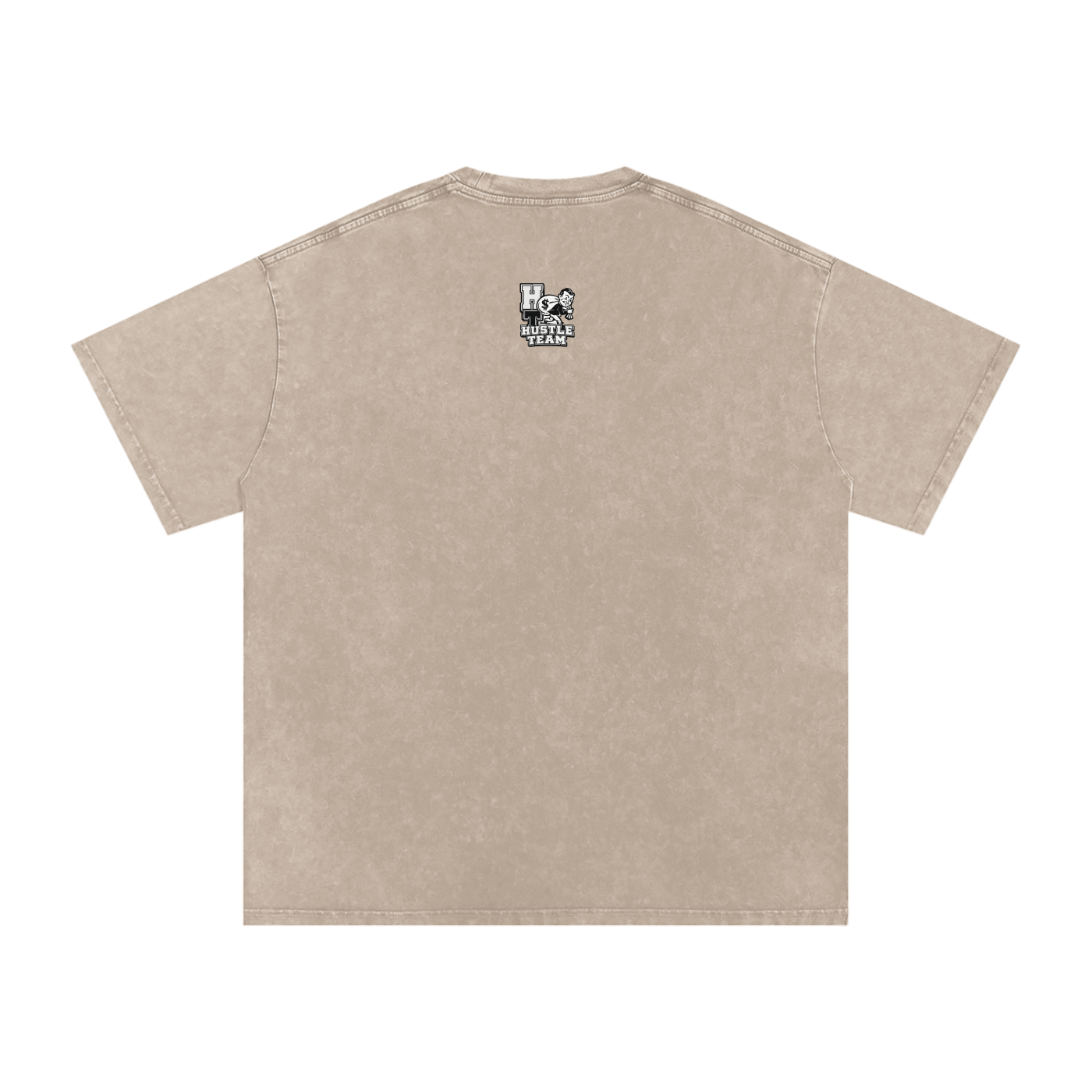 Hustle Team Logo Snow Washed Oversized Cotton T-Shirt