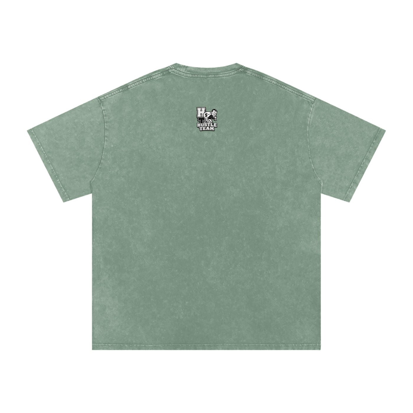 Hustle Team Logo Snow Washed Oversized Cotton T-Shirt