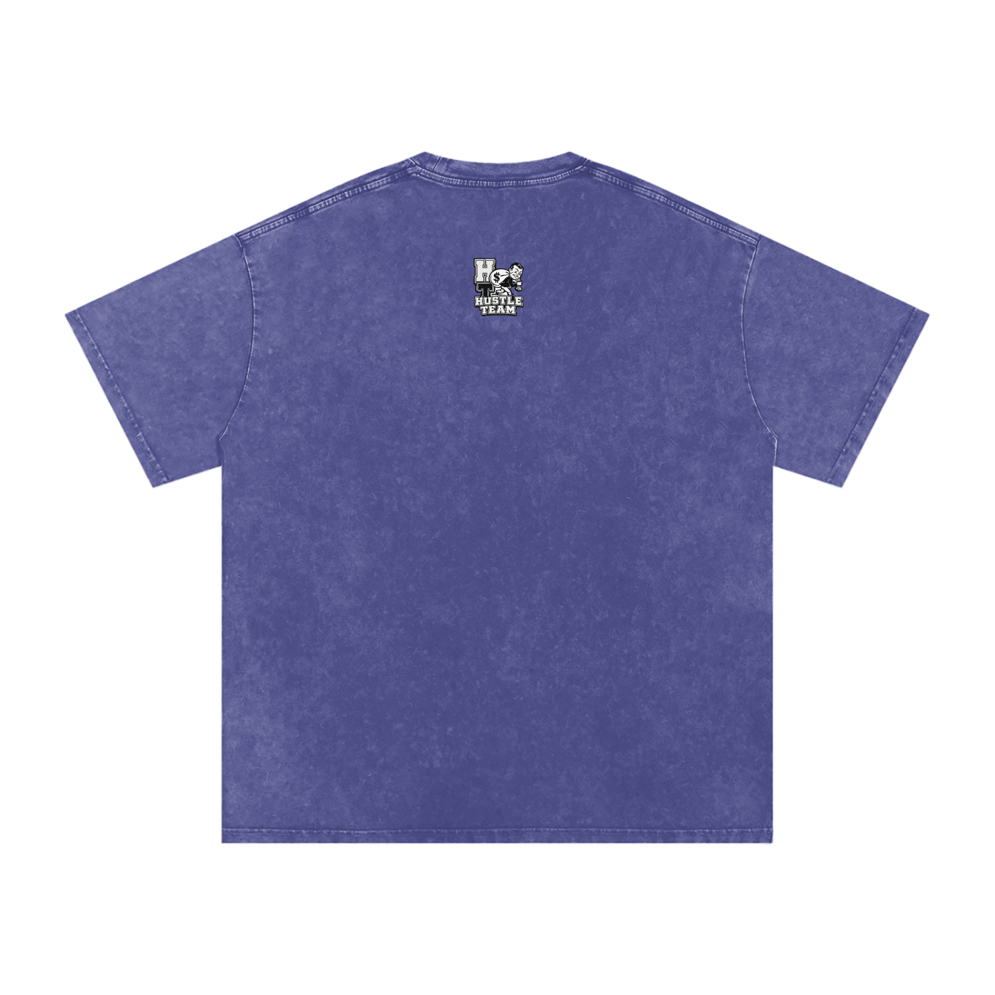 Hustle Team Logo Snow Washed Oversized Cotton T-Shirt
