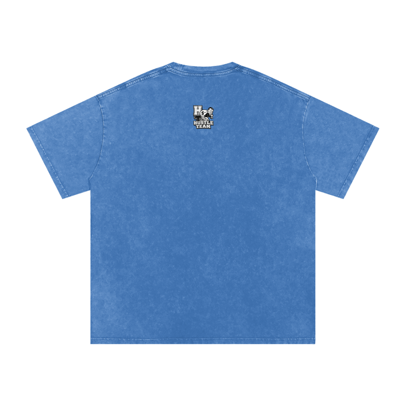 Hustle Team Logo Snow Washed Oversized Cotton T-Shirt