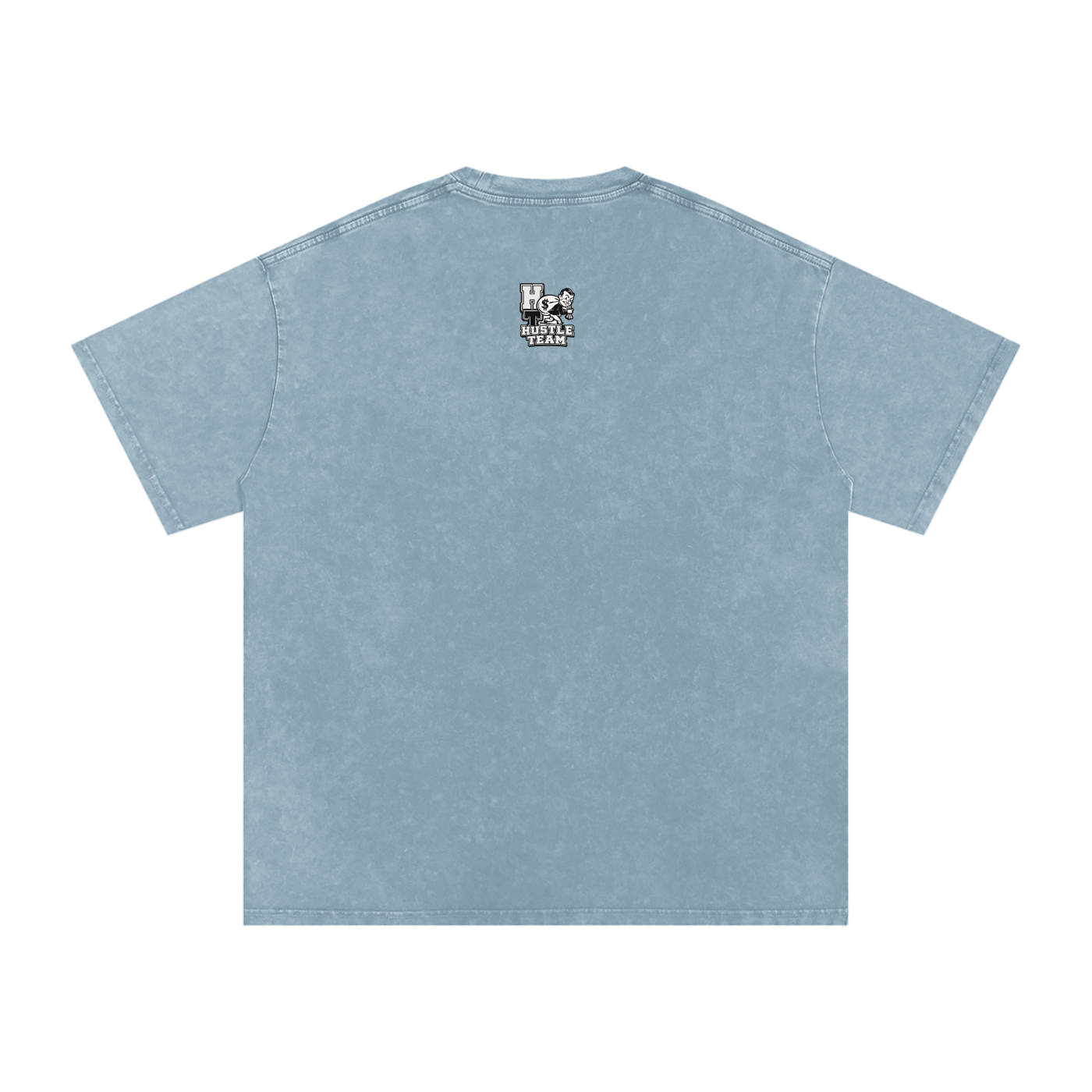Hustle Team Logo Snow Washed Oversized Cotton T-Shirt