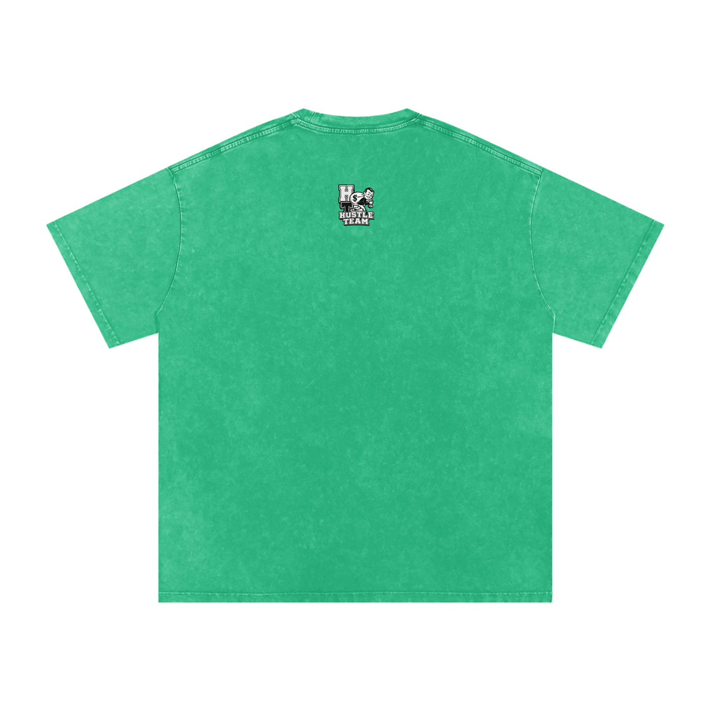 Hustle Team Logo Snow Washed Oversized Cotton T-Shirt