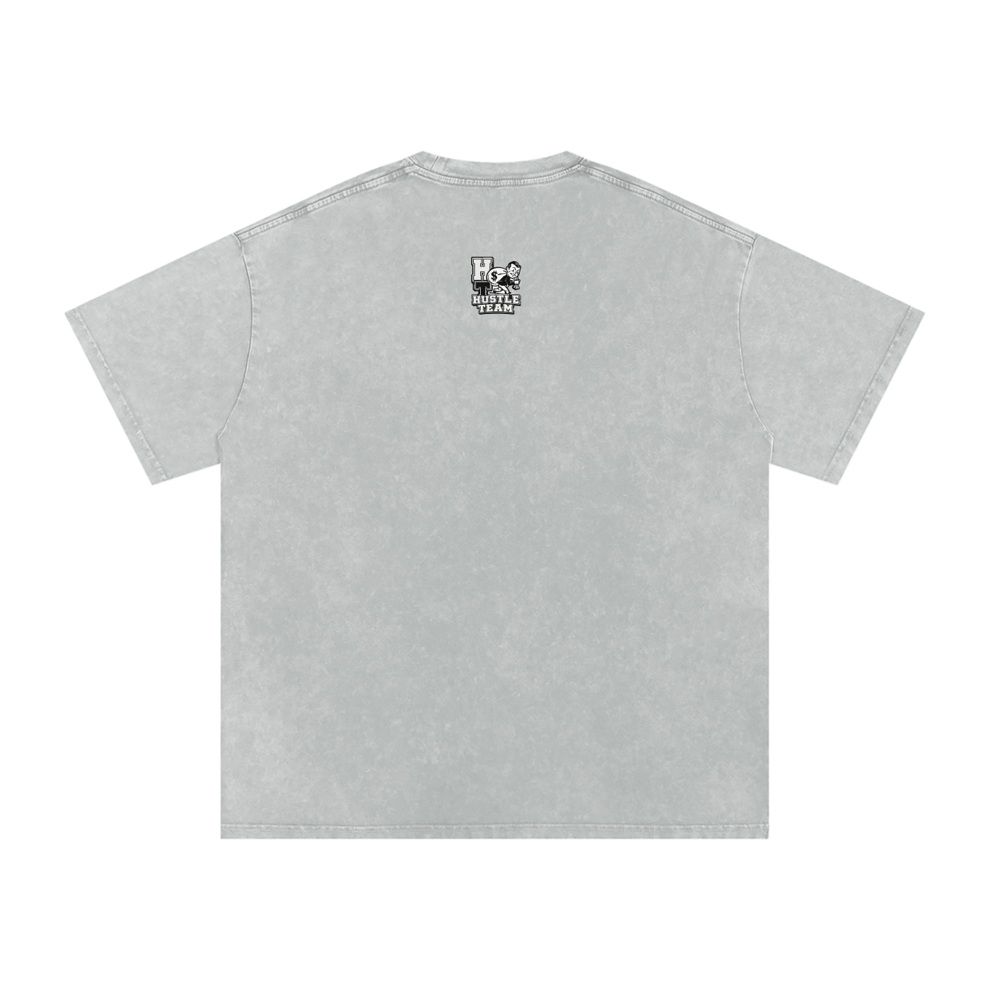 Hustle Team Logo Snow Washed Oversized Cotton T-Shirt