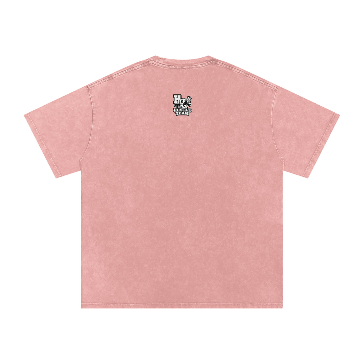Hustle Team Logo Snow Washed Oversized Cotton T-Shirt