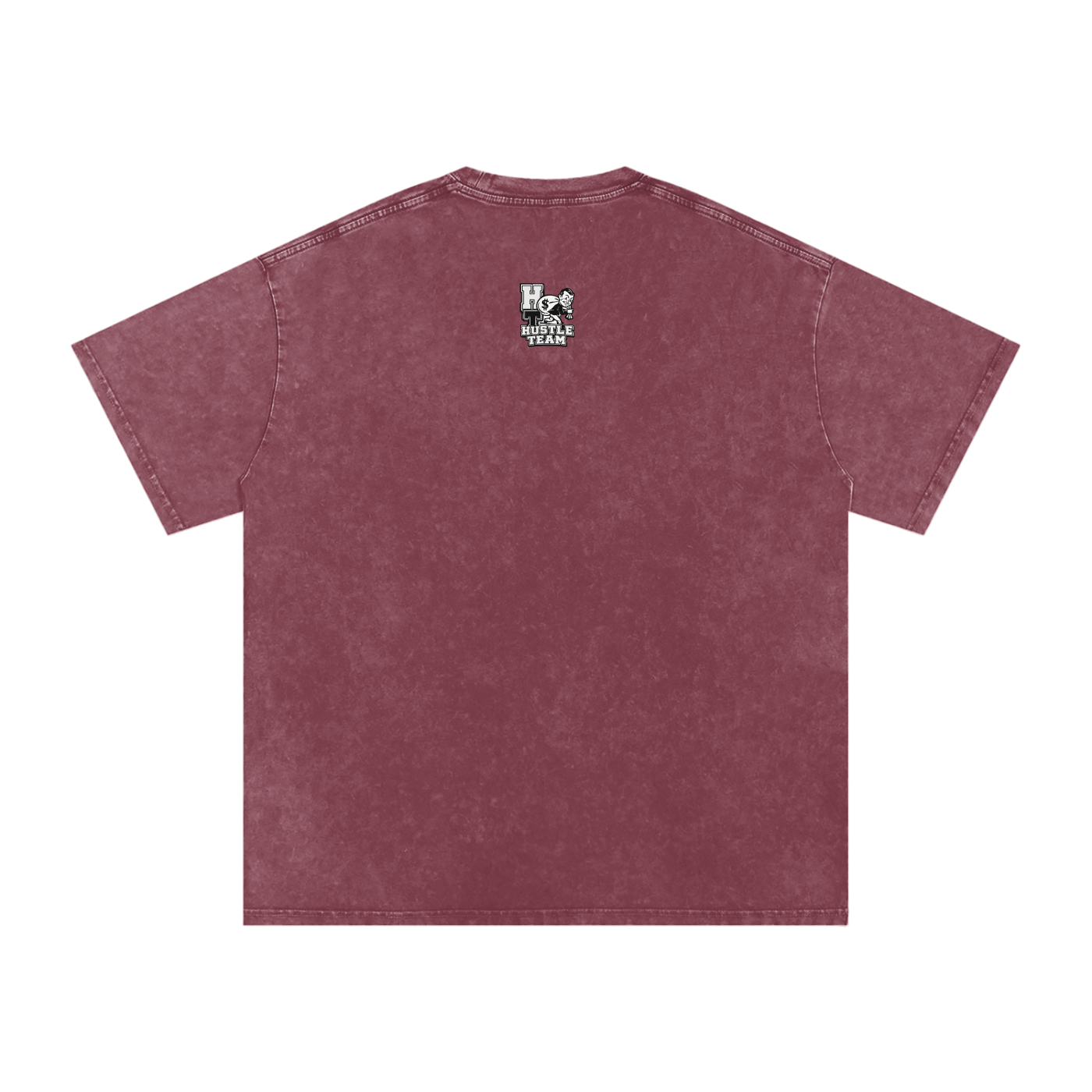 Hustle Team Logo Snow Washed Oversized Cotton T-Shirt